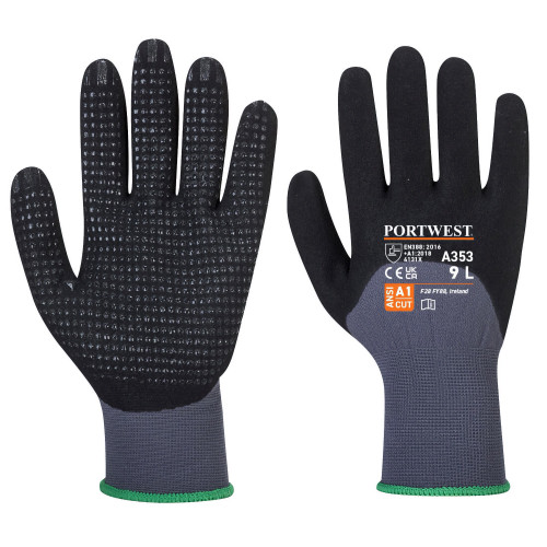 Portwest A353 DermiFlex Ultra Plus Glove, Grey/Black