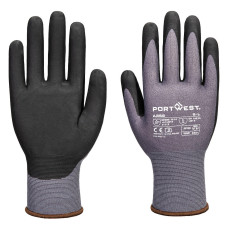 PORTWEST A356 ESD Nitrile Foam Glove, Gray/Black 12 pairs