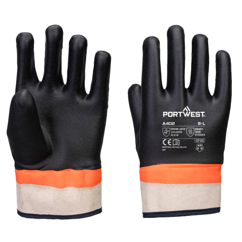 Portwest A402K1R Guanto PVC Fully Dipped Rosso/Nero