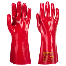 Portwest A435 PVC Gloves 35cm, Red