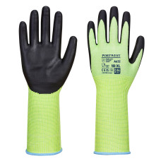 PORTWEST A632 Cut D13 Nitrile Long Cuff Glove, Green/Black