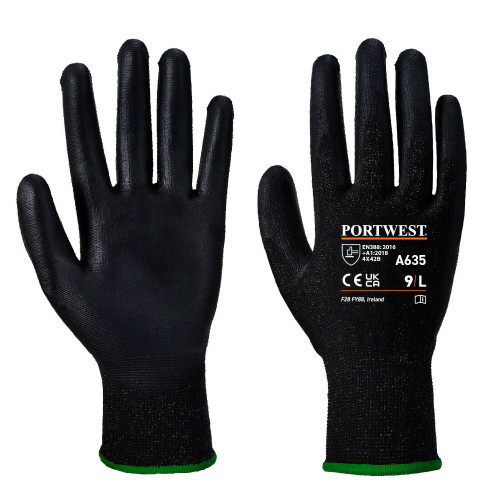 PORTWEST A635 Cut B13 PU Economy Glove, Black PORTWEST A635 Cut B13 PU Economy Glove, Black