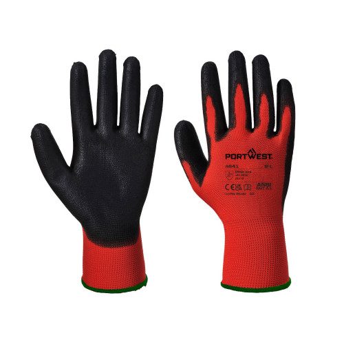 Portwest A641 PU Glove - Red, Red/Black