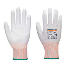 Portwest A697 LR13 ESD PU Palm Glove, Pack of 12, Grey/White L