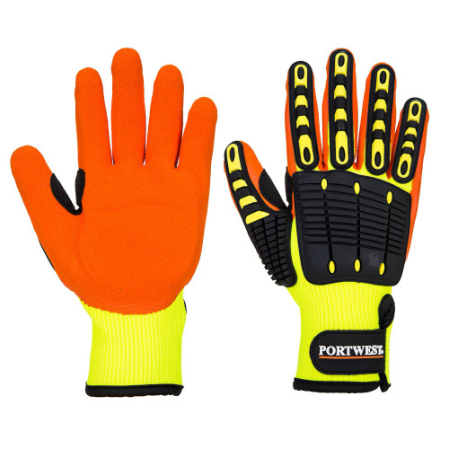 Portwest A721 Anti-Impact Grip Glove, Yellow/Orange