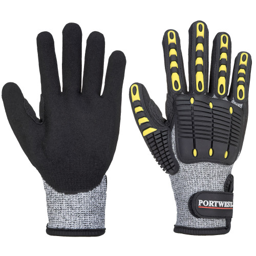Portwest A722 Impact Cut Resistant Glove, Grey/Black Portwest A722 Impact Cut Resistant Glove, Grey/Black
