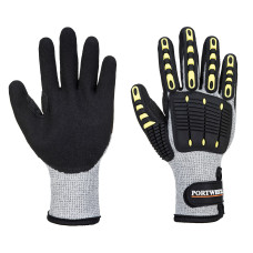 Portwest A729 Thermal Impact Cut Resistant Gloves, Grey/Black