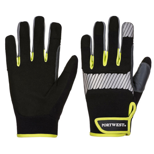 Portwest A770 PW3 General Purpose Glove, Black/Yellow