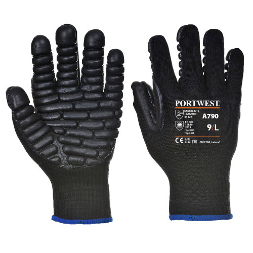 Portwest A790 Anti-Vibration Gloves, Black