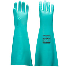 Portwest A813 Extra Length Nitrile Protective Gloves, Green