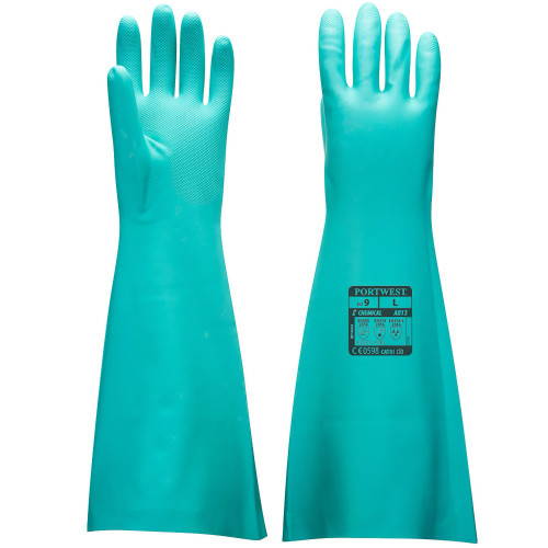 Portwest A813 Guanti protezione in nitrile lunghezza extra, Verde Portwest A813 Guanti protezione in nitrile lunghezza extra, Verde