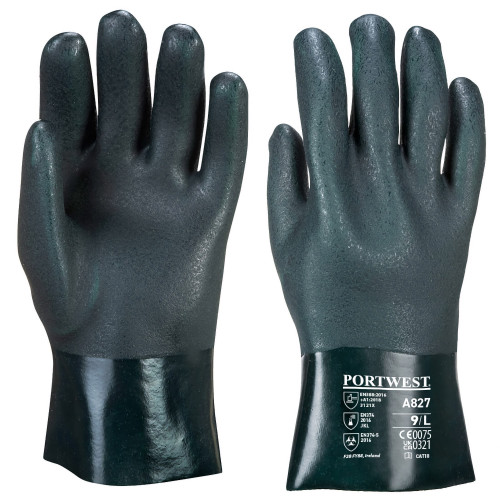 Portwest A827 Double armor PVC glove 27cm, Green Portwest A827 Double armor PVC glove 27cm, Green