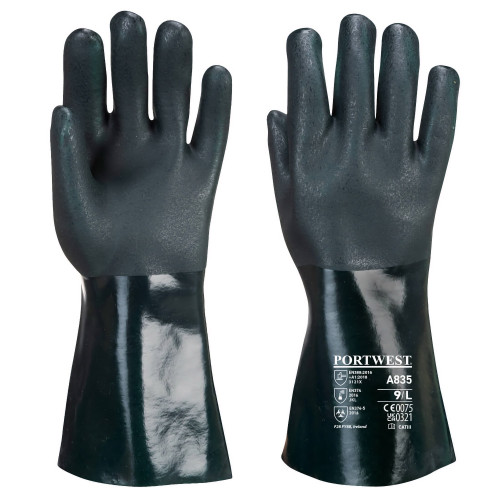 Portwest A835 Double armor PVC glove 35cm, Green Portwest A835 Double armor PVC glove 35cm, Green