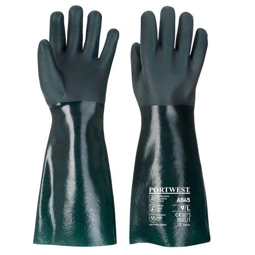 Portwest A845 Double Armor PVC Glove 45cm, Green Portwest A845 Double Armor PVC Glove 45cm, Green