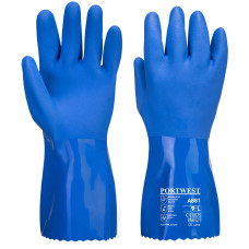 Portwest A881 PVC Chemical Protection Gauntlet, Blue