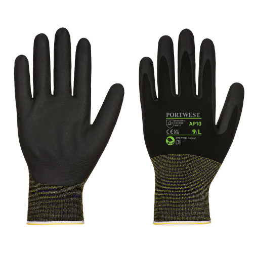 Portwest AP10 Eco NPR15 Bamboo Nitrile Foam Glove (Pk12), Black