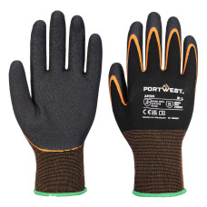 PORTWEST AP35 Double Nitrile Oil Grip Glove, Black/Red
