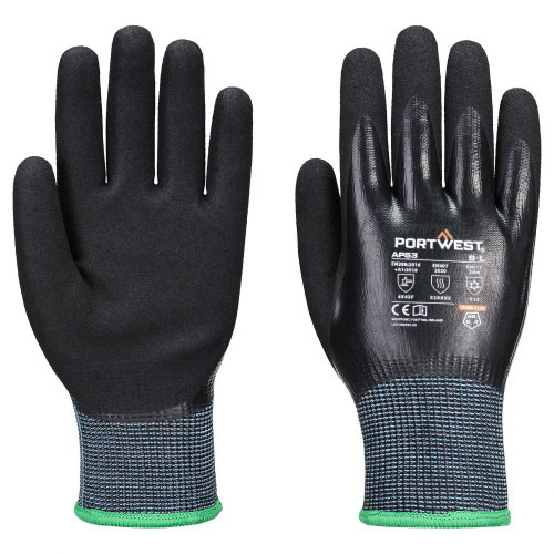 Portwest AP53BKR Nitrile Knitwrist Glove Black Portwest AP53BKR Nitrile Knitwrist Glove Black