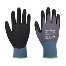 PORTWEST AP65 Antimicrobial Nitrile Foam Glove, Black/Red