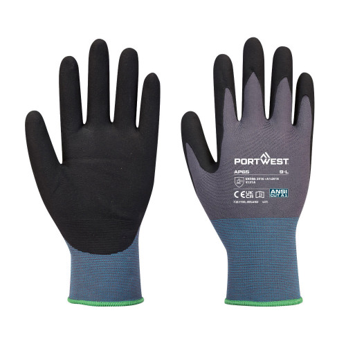 PORTWEST AP65 Antimicrobial Nitrile Foam Glove, Black/Red PORTWEST AP65 Antimicrobial Nitrile Foam Glove, Black/Red