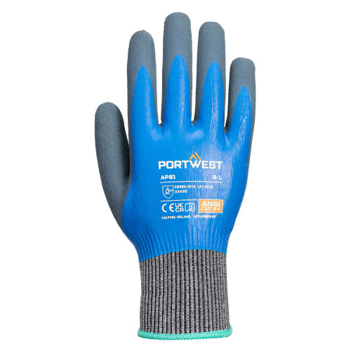 PORTWEST AP81 Cut D13 Latex Aqua Glove PORTWEST AP81 Cut D13 Latex Aqua Glove