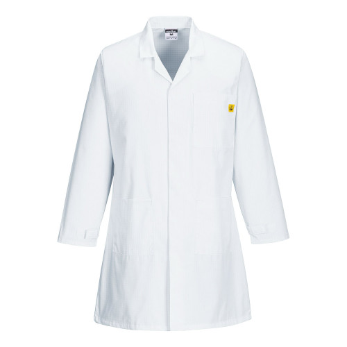 Portwest AS10 Anti-Static ESD Coat, White XXL