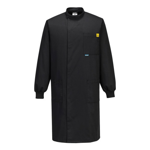 Portwest AS15 Anti-Static ESD Coat, Black S Portwest AS15 Anti-Static ESD Coat, Black S