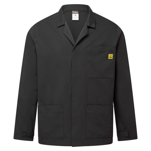 Portwest AS18 Anti-Static ESD Coat, Black M