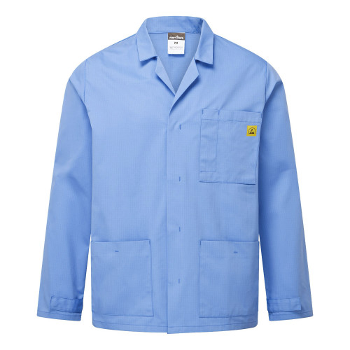 Portwest AS18 Anti-Static ESD Coat, Blue Hamilton M Portwest AS18 Anti-Static ESD Coat, Blue Hamilton M