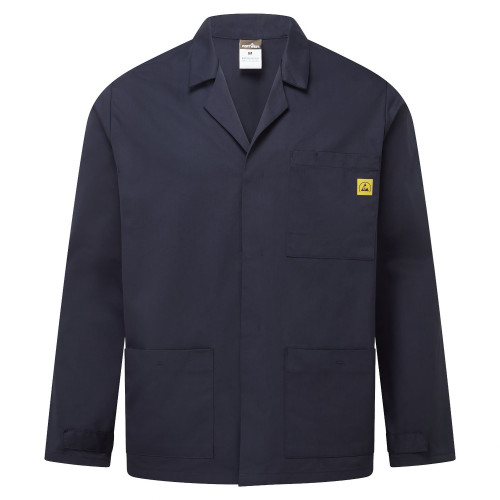 Portwest AS18 Anti-Static ESD Coat, Blue Navy XS Portwest AS18 Anti-Static ESD Coat, Blue Navy XS