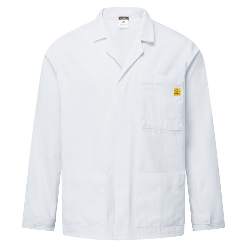 Portwest AS18 Anti-Static ESD Coat, White XL Portwest AS18 Anti-Static ESD Coat, White XL