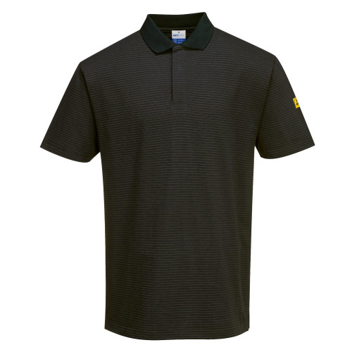 Portwest AS21 Anti-Static ESD Polo Shirt S/S, Black M