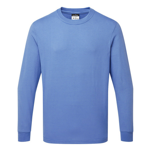 Portwest AS22 Anti-Static ESD T-Shirt L/S, Hamilton Blue M