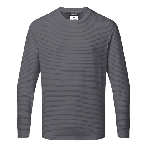Portwest AS22 Anti-Static ESD T-Shirt L/S, Grey M