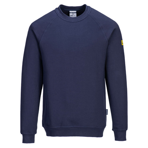 Portwest AS24 Anti-Static ESD Sweatshirt, Blue Navy L