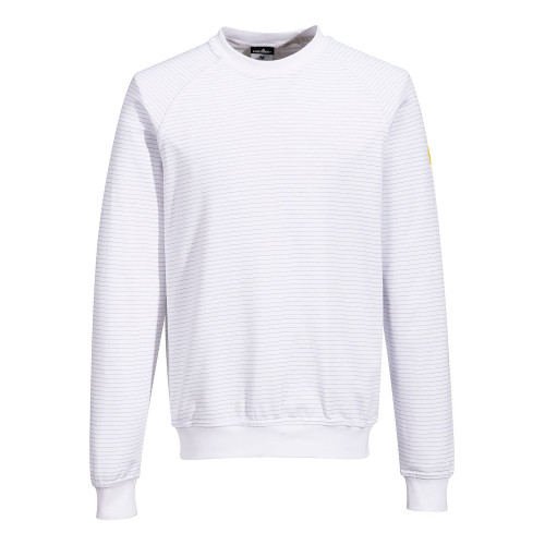 Portwest AS24 Anti-Static ESD Sweatshirt, White S