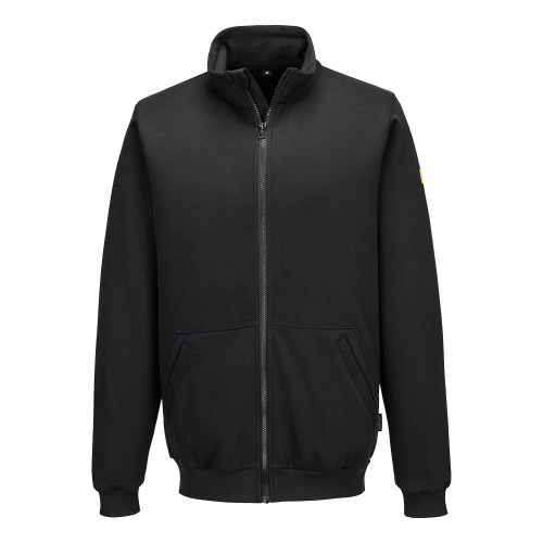Portwest AS25 - Anti-Static ESD Zip Sweatshirt Black L