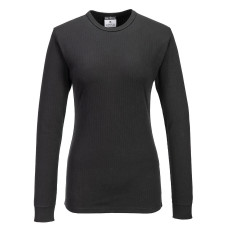 Portwest B126 Women's Long Sleeve Thermal T-Shirt, Black