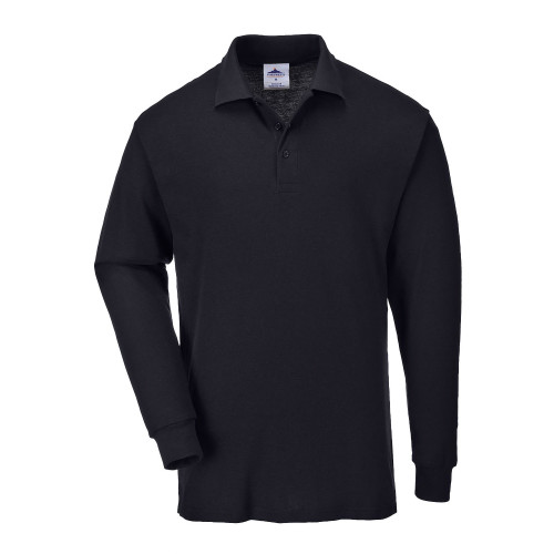 Portwest B212 Long Sleeve Polo Shirt, Black