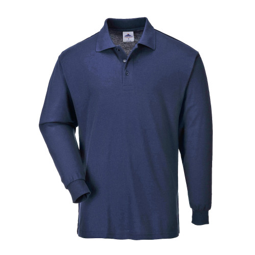 Portwest B212 Long Sleeve Polo Shirt, Navy Blue