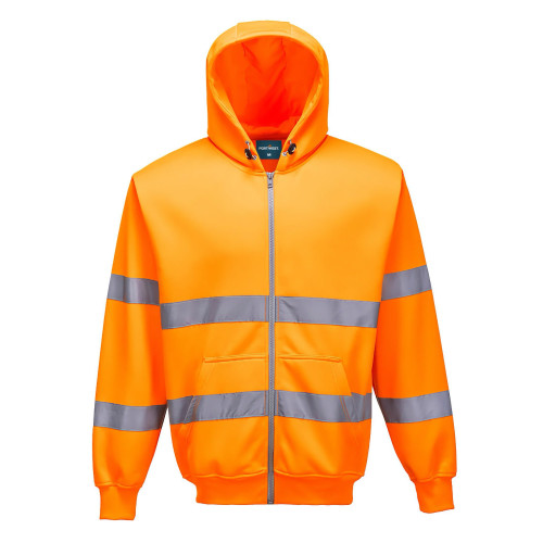 Portwest B305 Hi-Vis Full Zip Hoodie, Orange