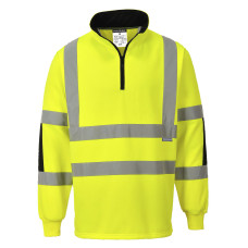 Portwest B308 Xenon Hi-Vis Rugby Sweatshirt, Yellow