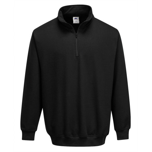 Portwest B309 Sorrento Zip Neck Sweatshirt, Black