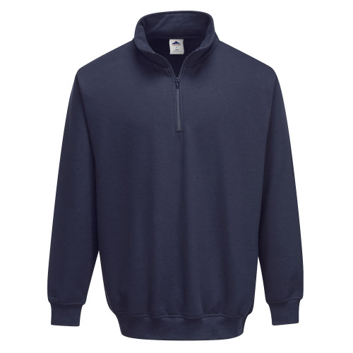 Portwest B309 Sorrento Zip Neck Sweatshirt, Navy Blue