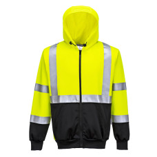 Portwest B315 Hi-Vis Two-Tone Hooded Sweatshirt, Yellow/Black