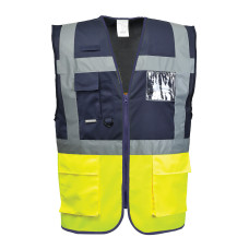 Portwest C276 Executive Paris Vest, Yellow/Navy Blue