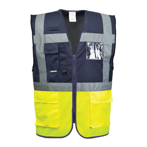 Portwest C276 Executive Paris Vest, Yellow/Navy Blue