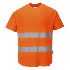 Portwest C394 Mesh Cotton Comfort Hi-Vis T-shirt, Orange
