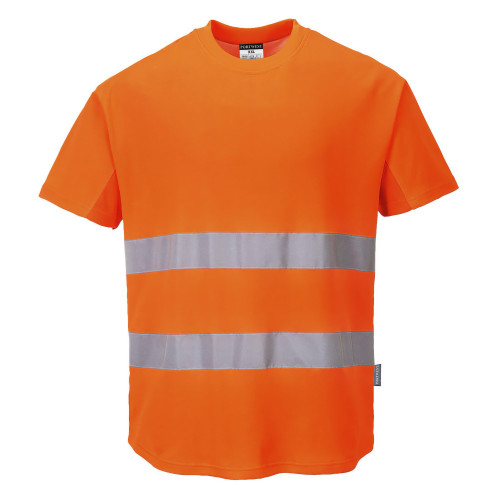Portwest C394 Mesh Cotton Comfort Hi-Vis T-shirt, Orange