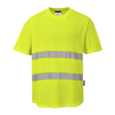 Portwest C394 Mesh Cotton Comfort Hi-Vis T-shirt, Yellow